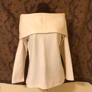 Vintage off the shoulder fold over sweater